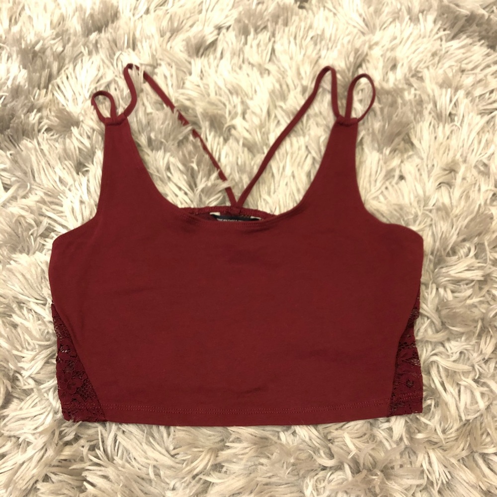 COPY - American Eagle Strappy Maroon Crop Top